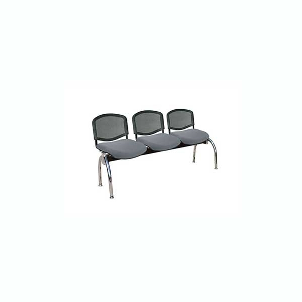 SB-05 BANCA ASIENTO TAPIZADO Y RESPALDO EN MALLA / disponible 2-3-4 y 5 plazas